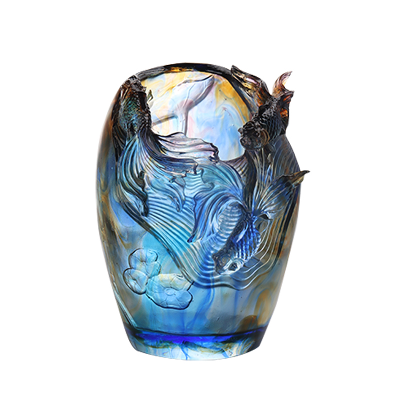 Glassvase: Luksuriøs og sofistikert stue Blomsterarrangement Krystallglass Kunstnerisk bevart blomsterholder Hjem Spisebord Dekorativ pynt 