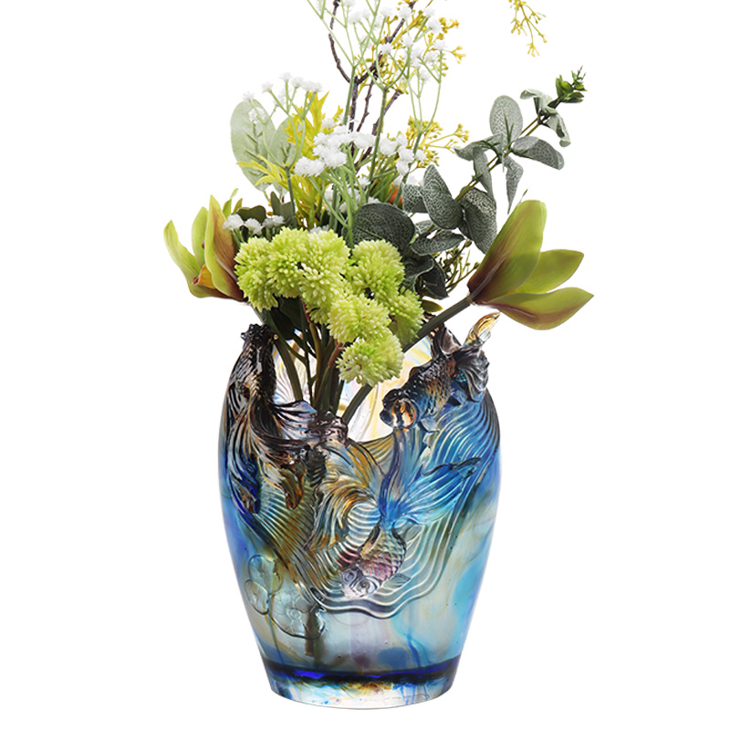 Glassvase: Luksuriøs og sofistikert stue Blomsterarrangement Krystallglass Kunstnerisk bevart blomsterholder Hjem Spisebord Dekorativ pynt 