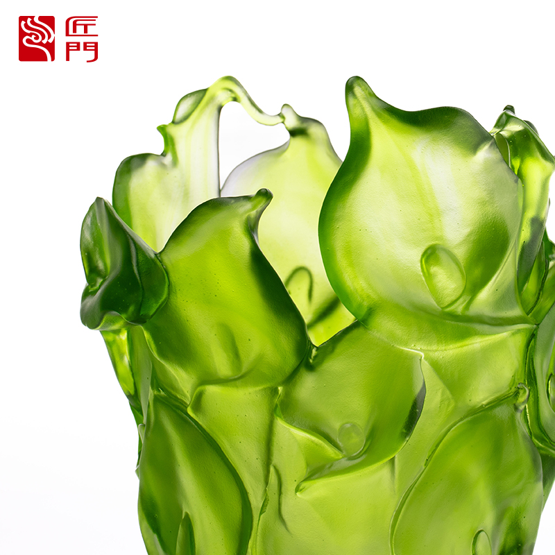 Voksstøpt glassvase til stuen Blomsterarrangement Krystallglass Kunstnerisk bevart blomsterholder Hjem Spisebord Dekorativ ornament Calla Lily Vase