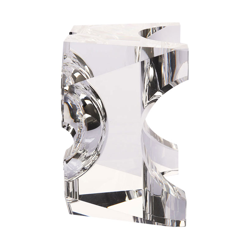 Enkel geometrisk design gjennomsiktig askebeger i glasskrystall