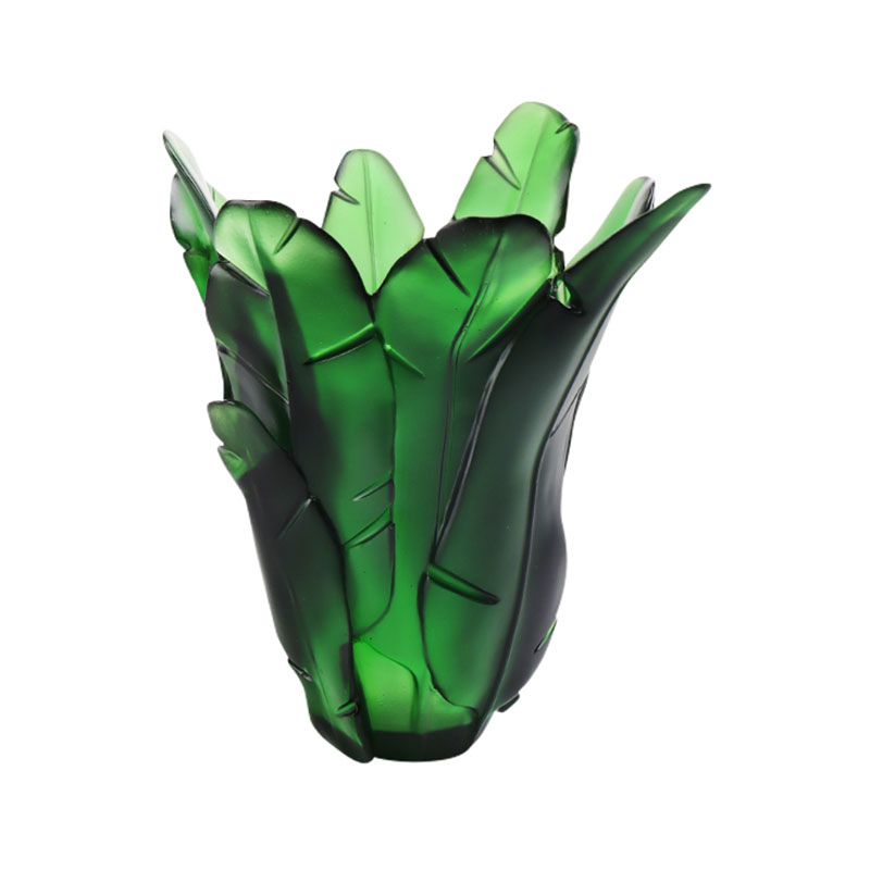 Home Decoration Grønn Banana Leaf Glass Vase