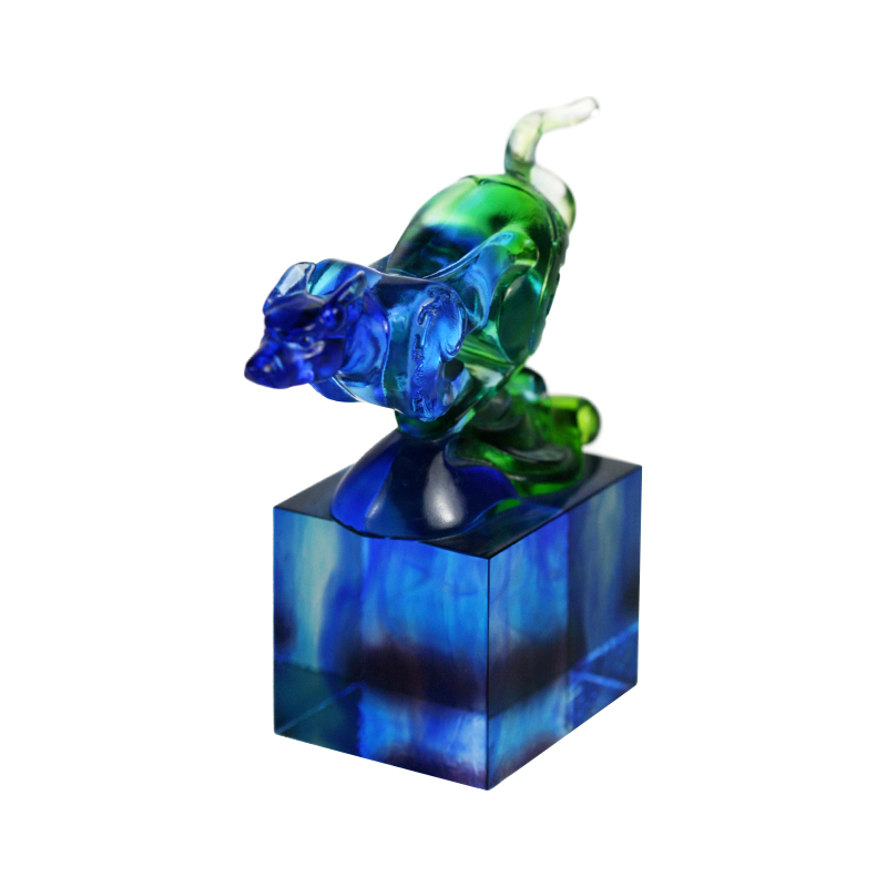 Blågrønt klassisk glass segl ornament