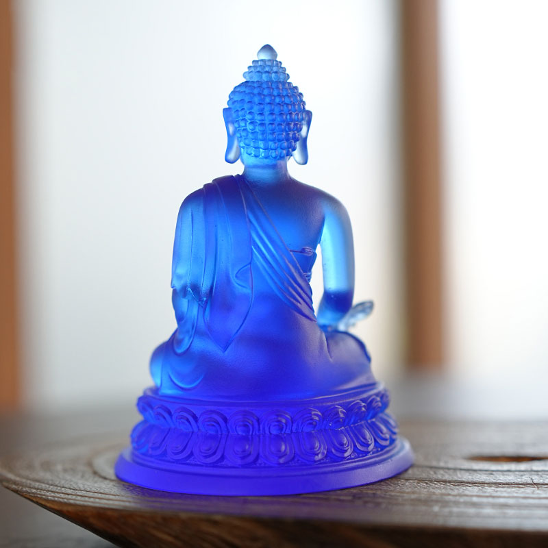 Farget glasur Medisin Buddha statuer