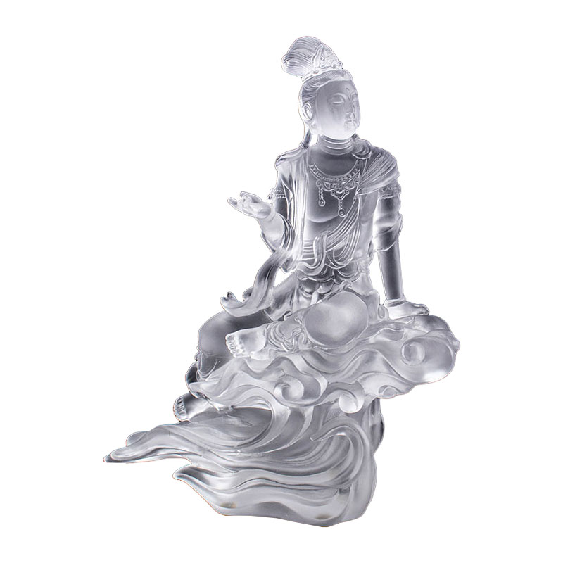 Avalokiteśvara Bodhisattva transparent glassskulptur