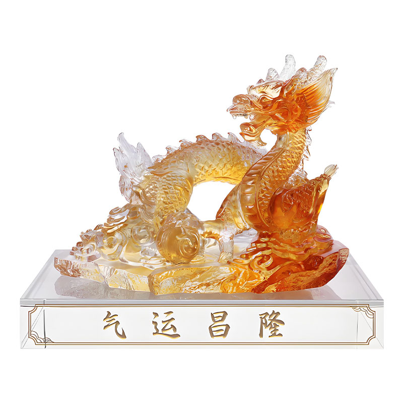 Prosperous Fortune- Lys rav liuli krystall drage ornament