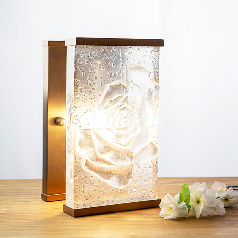 Rektangulært, glassert dekorativt lampepynt