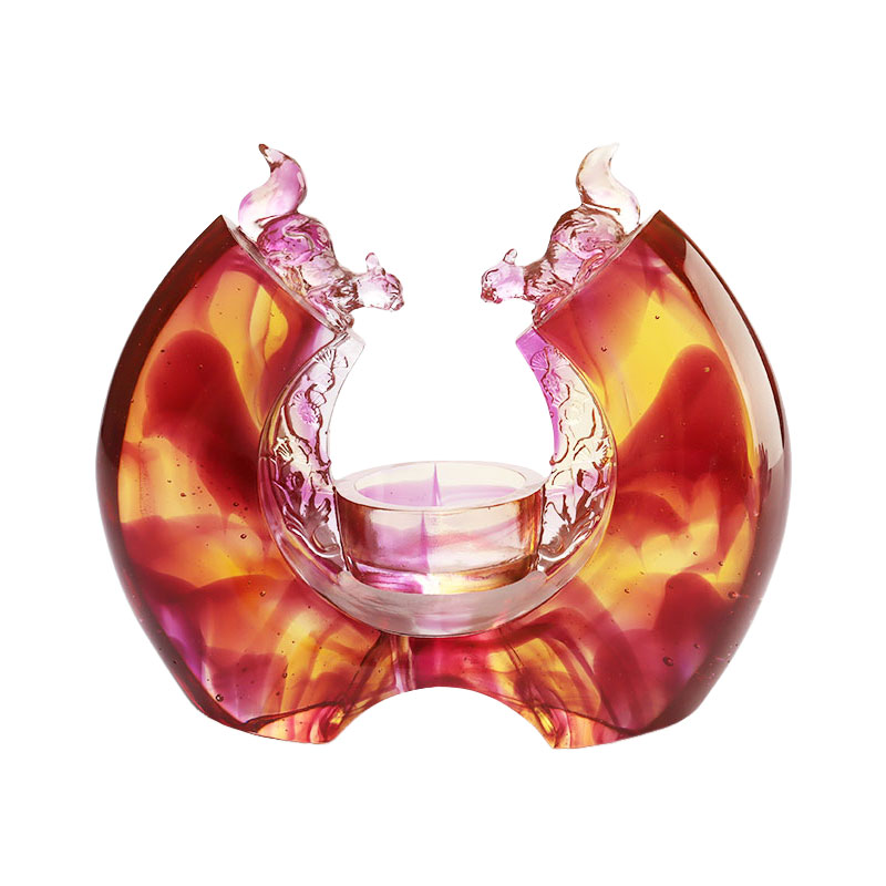 Lilla farget glasur lysestake