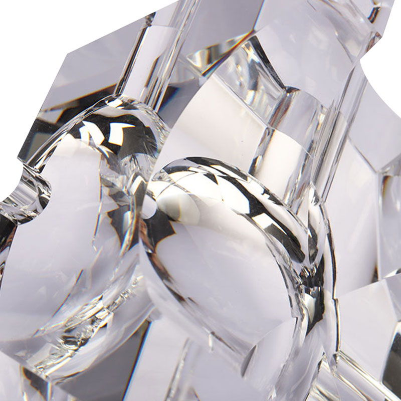 Enkel geometrisk design gjennomsiktig askebeger i glasskrystall