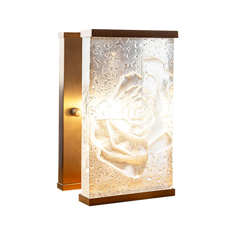 Rektangulært, glassert dekorativt lampepynt