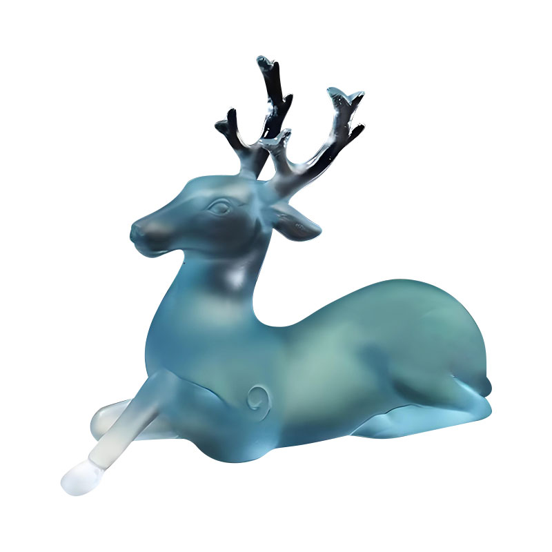 Hjorteformet børsteholder i blått glass