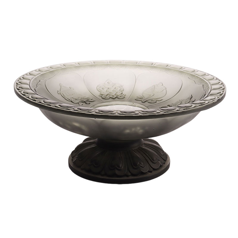 Grå farget fruktskål med glasur