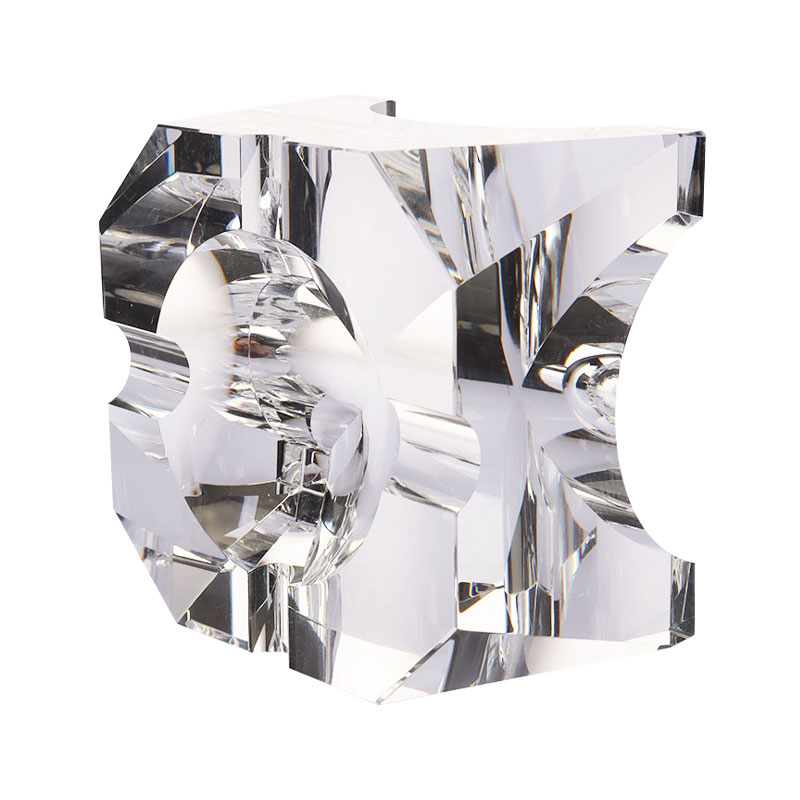 Enkel geometrisk design gjennomsiktig askebeger i glasskrystall