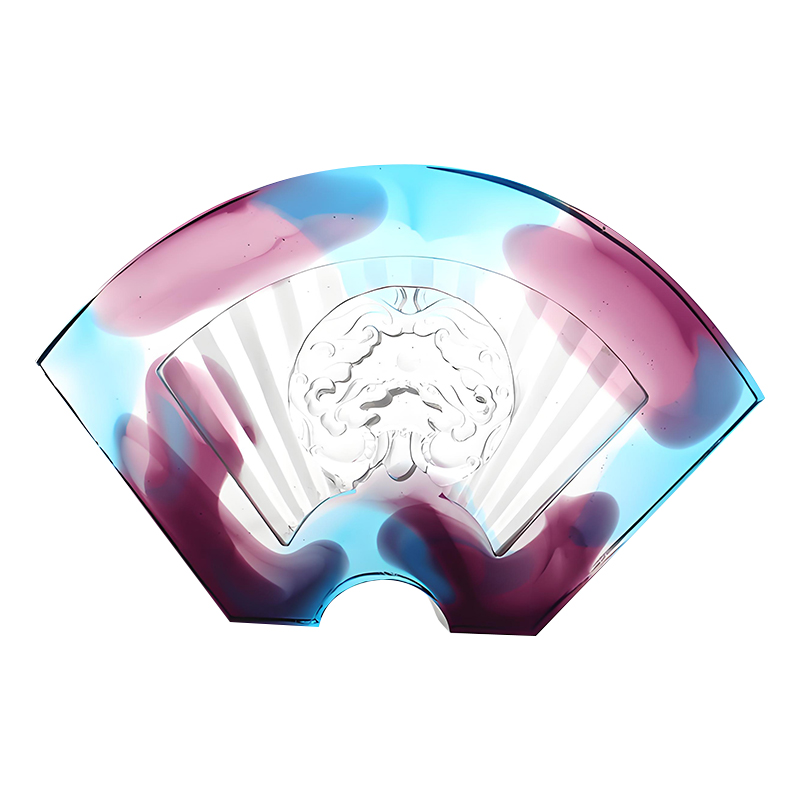 Kinesiske vifteformede ornamenter av glassert glass