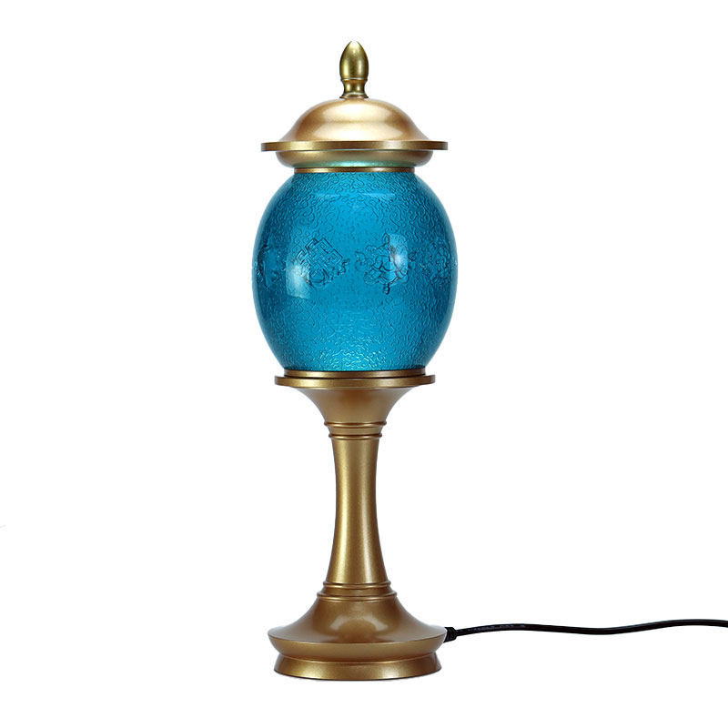 Kongeblå åtte lovende symboler buddhistiske alter krystallglass tilbud