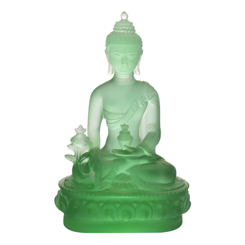 Fargerik Liuli Crystal Medicine Buddha-statue