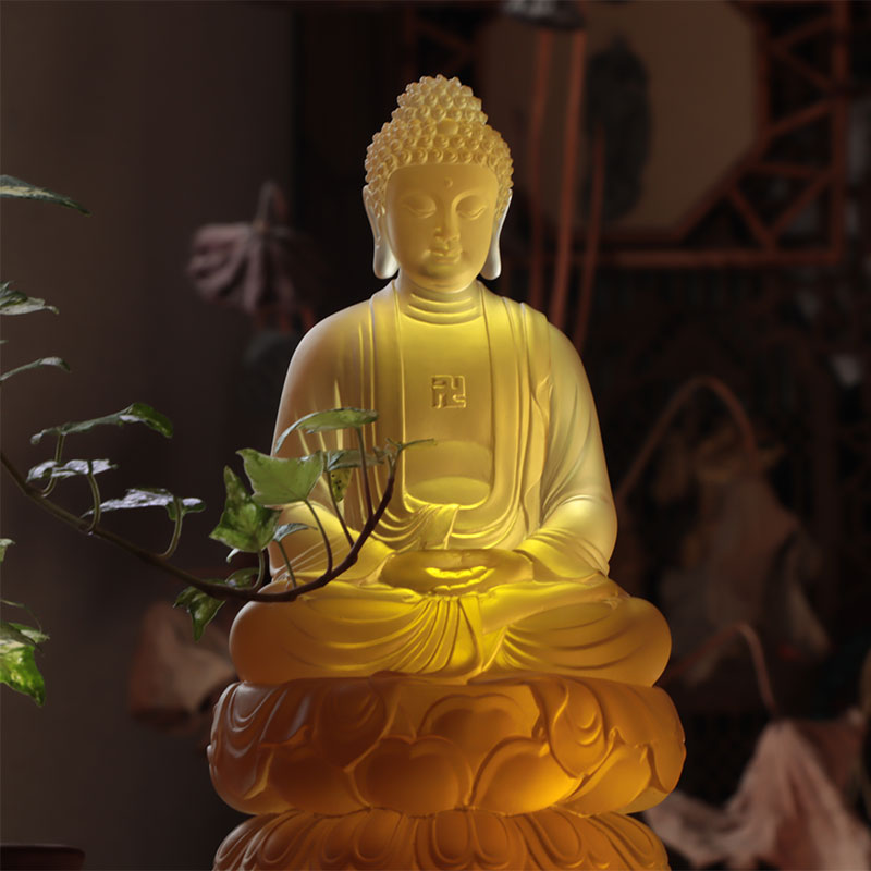 Amitābha Buddha-krystallstatuer
