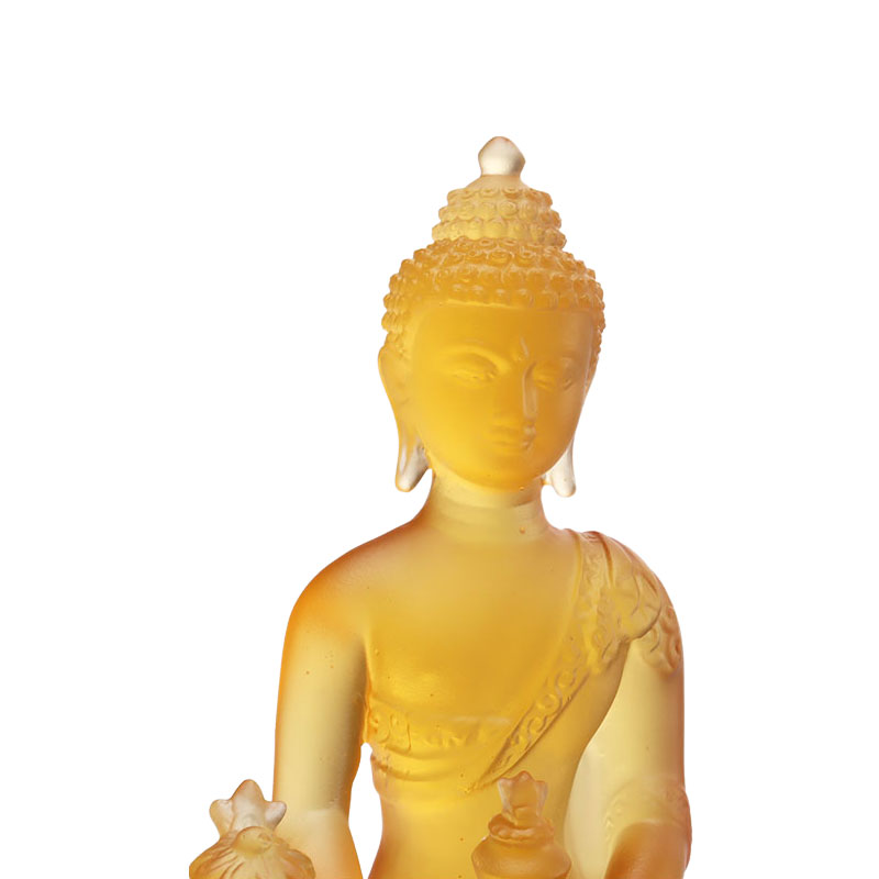 Fargerik Liuli Crystal Medicine Buddha-statue
