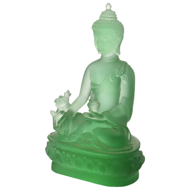 Fargerik Liuli Crystal Medicine Buddha-statue