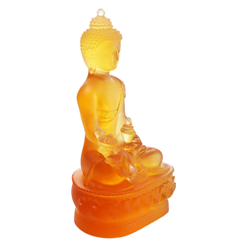 Fargerik Liuli Crystal Medicine Buddha-statue