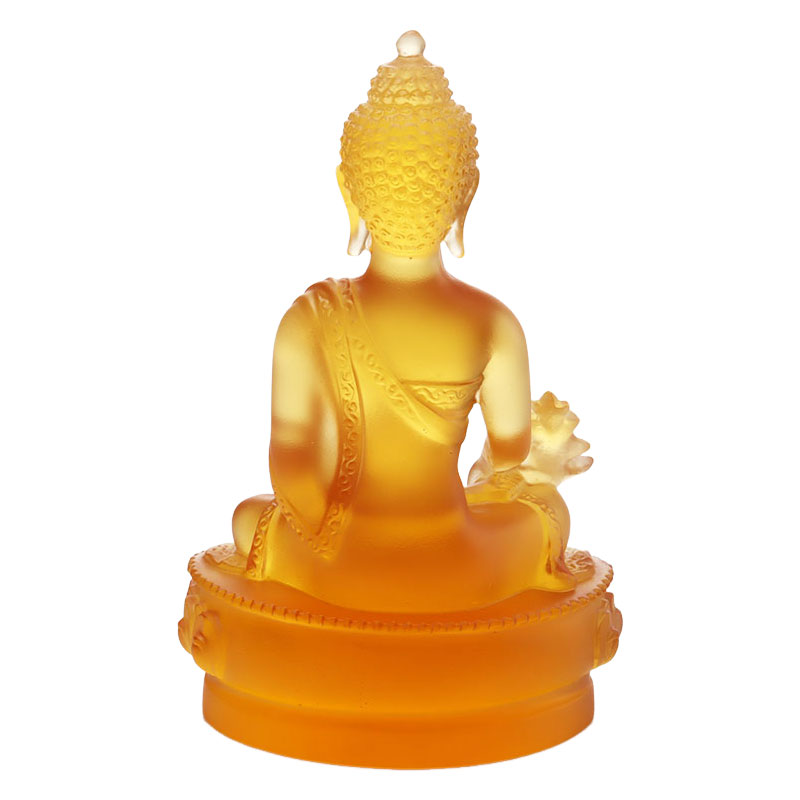 Fargerik Liuli Crystal Medicine Buddha-statue