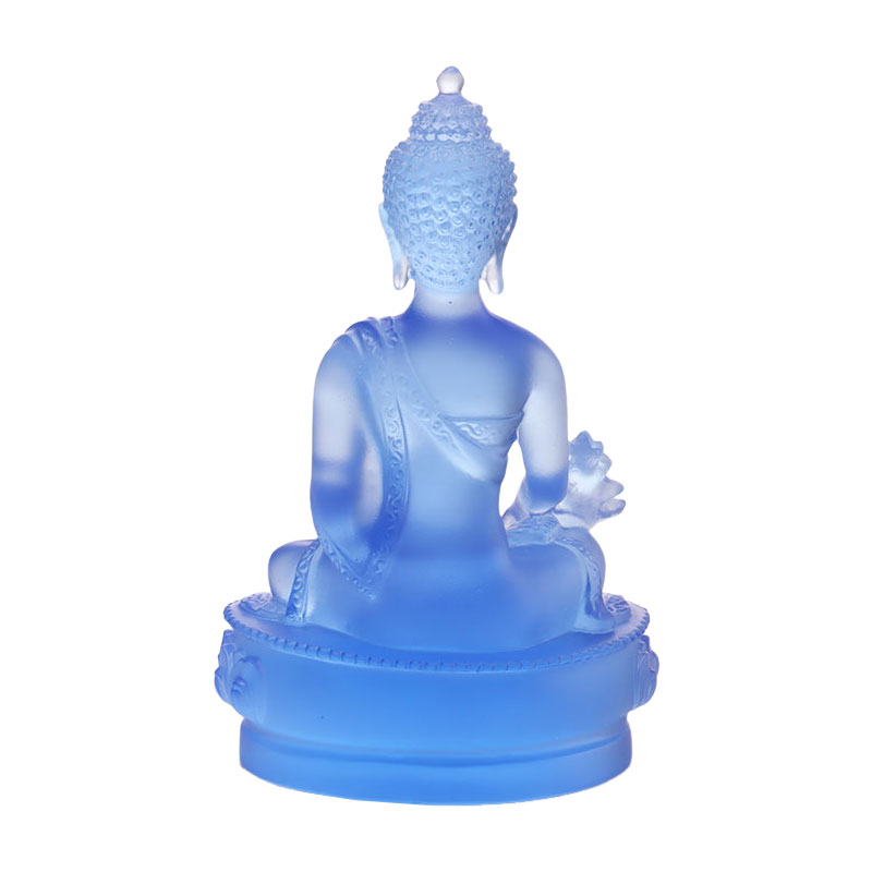 Fargerik Liuli Crystal Medicine Buddha-statue
