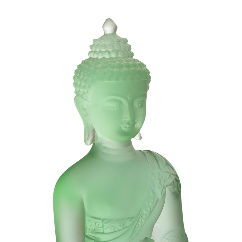 Fargerik Liuli Crystal Medicine Buddha-statue