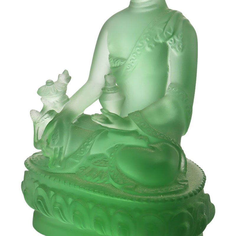 Fargerik Liuli Crystal Medicine Buddha-statue