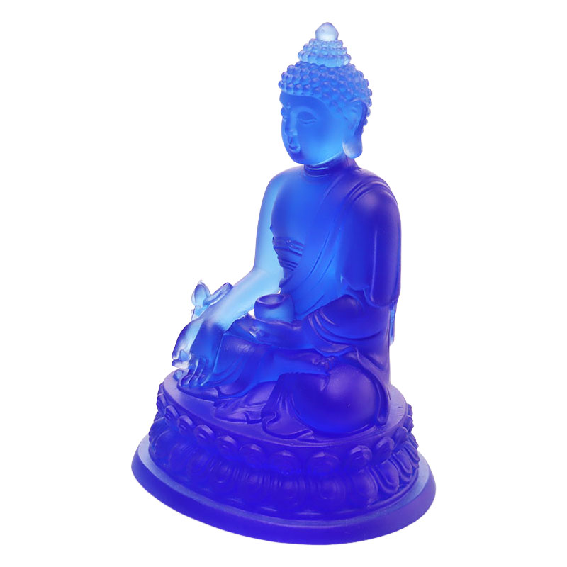 Fargerik Liuli Crystal Medicine Buddha-statue