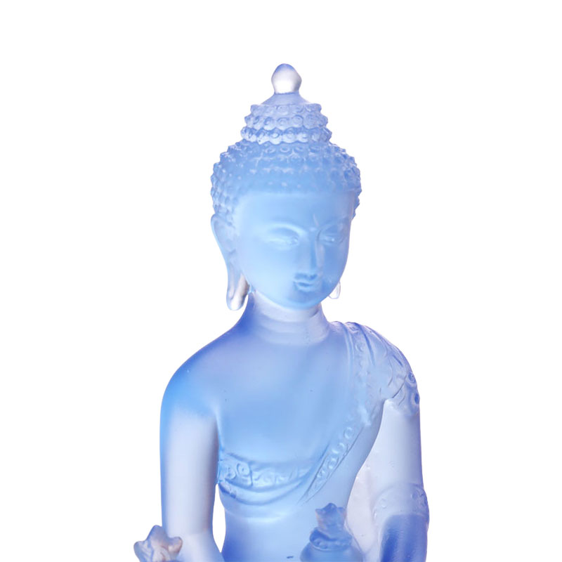 Fargerik Liuli Crystal Medicine Buddha-statue