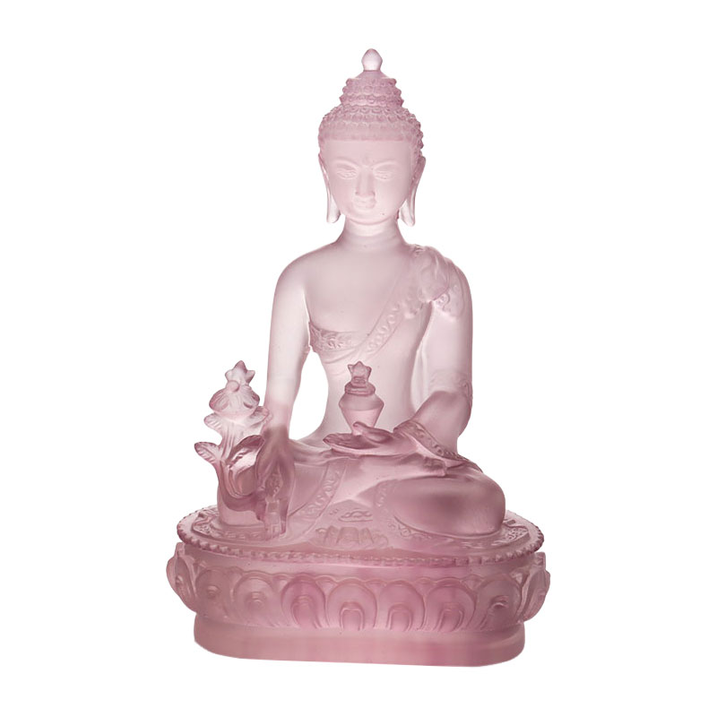Fargerik Liuli Crystal Medicine Buddha-statue