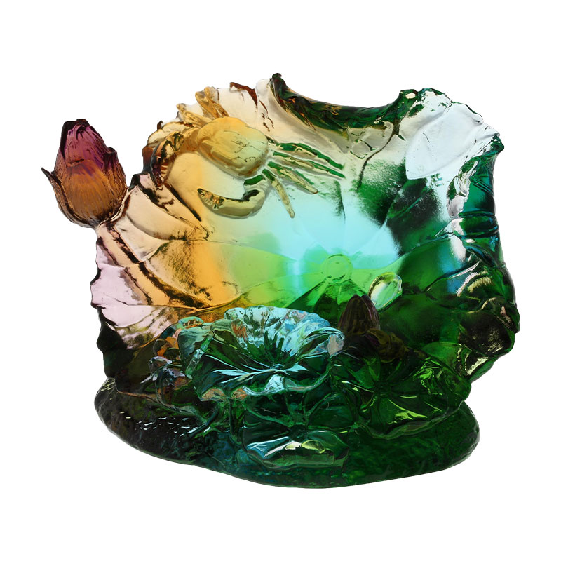 Lotus blad glass skulptur ornamenter