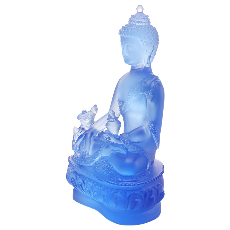 Fargerik Liuli Crystal Medicine Buddha-statue