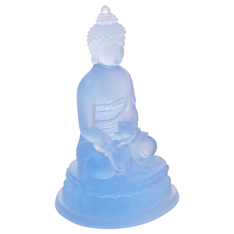 Fargerik Liuli Crystal Medicine Buddha-statue