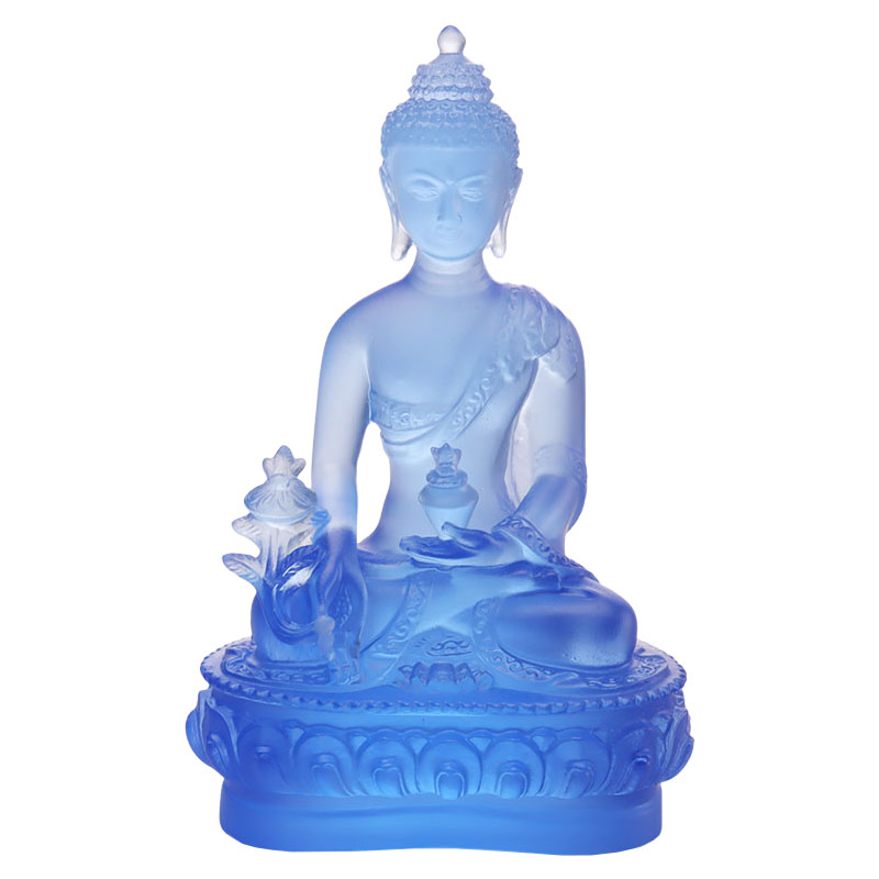 Fargerik Liuli Crystal Medicine Buddha-statue