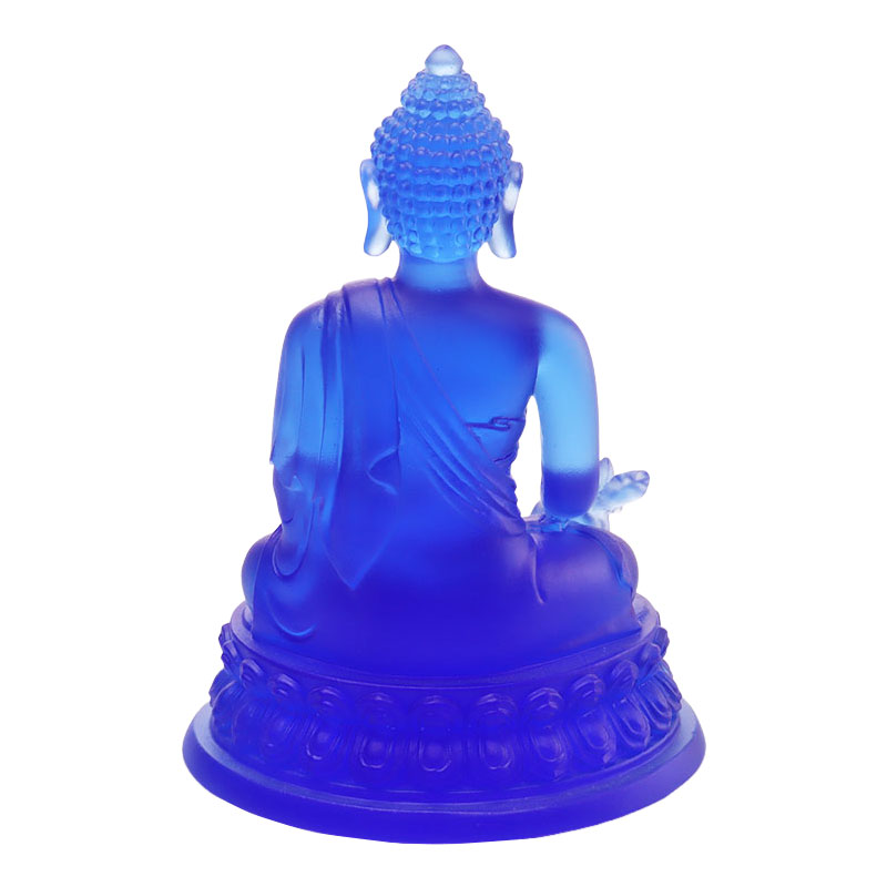 Fargerik Liuli Crystal Medicine Buddha-statue