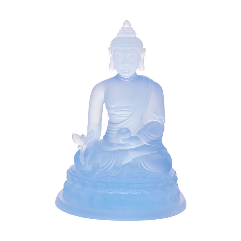 Fargerik Liuli Crystal Medicine Buddha-statue