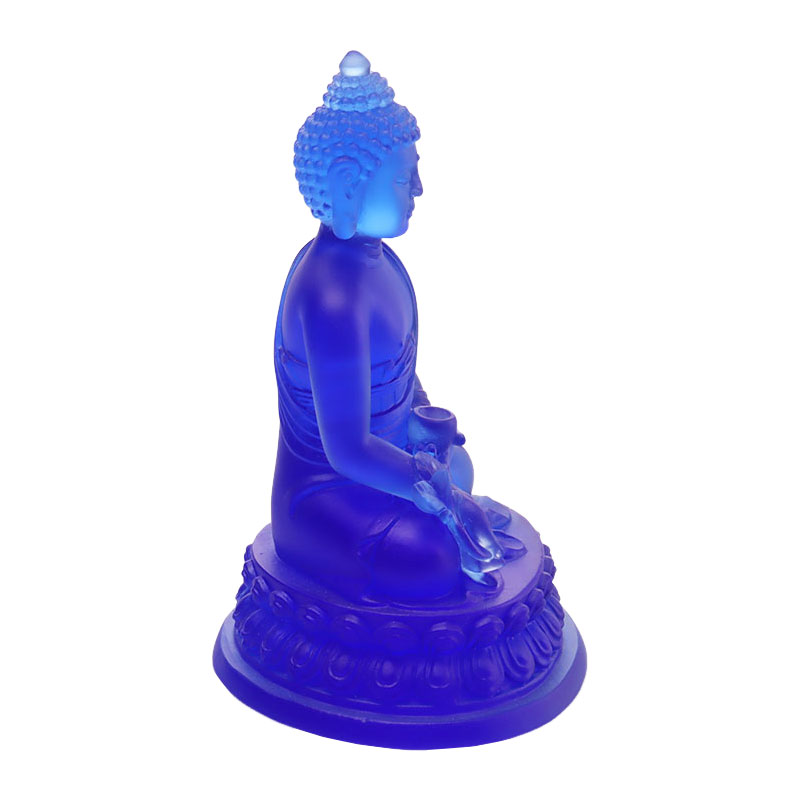 Fargerik Liuli Crystal Medicine Buddha-statue
