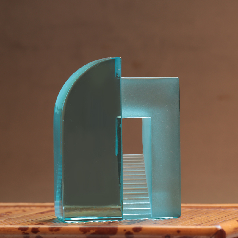 Gradient blå frostet glass kinesisk leketøy ornamenter