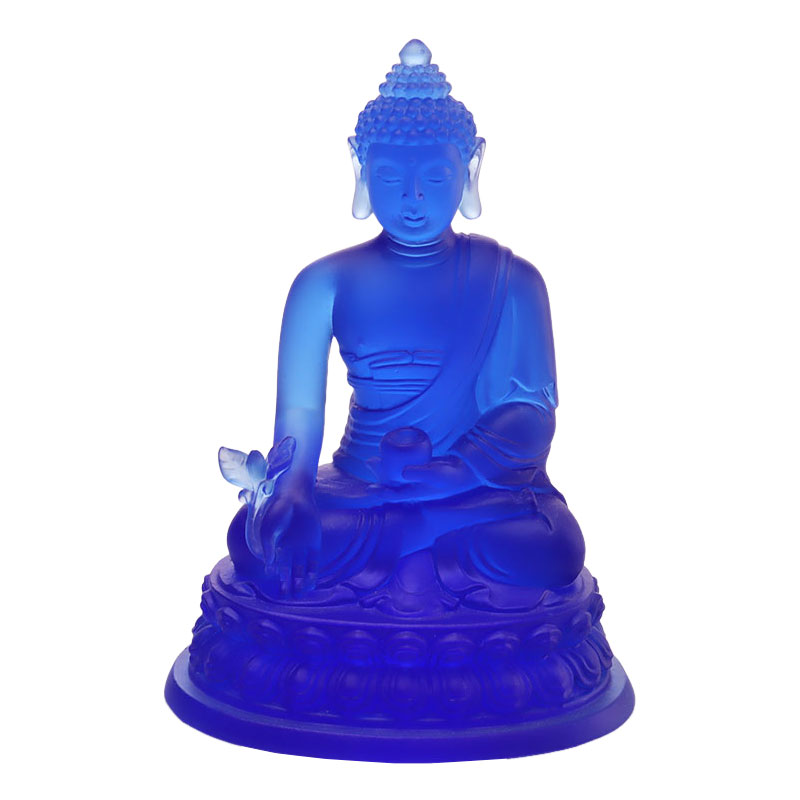 Fargerik Liuli Crystal Medicine Buddha-statue