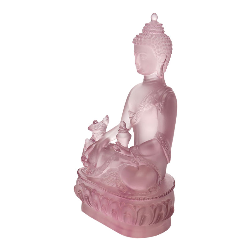 Fargerik Liuli Crystal Medicine Buddha-statue