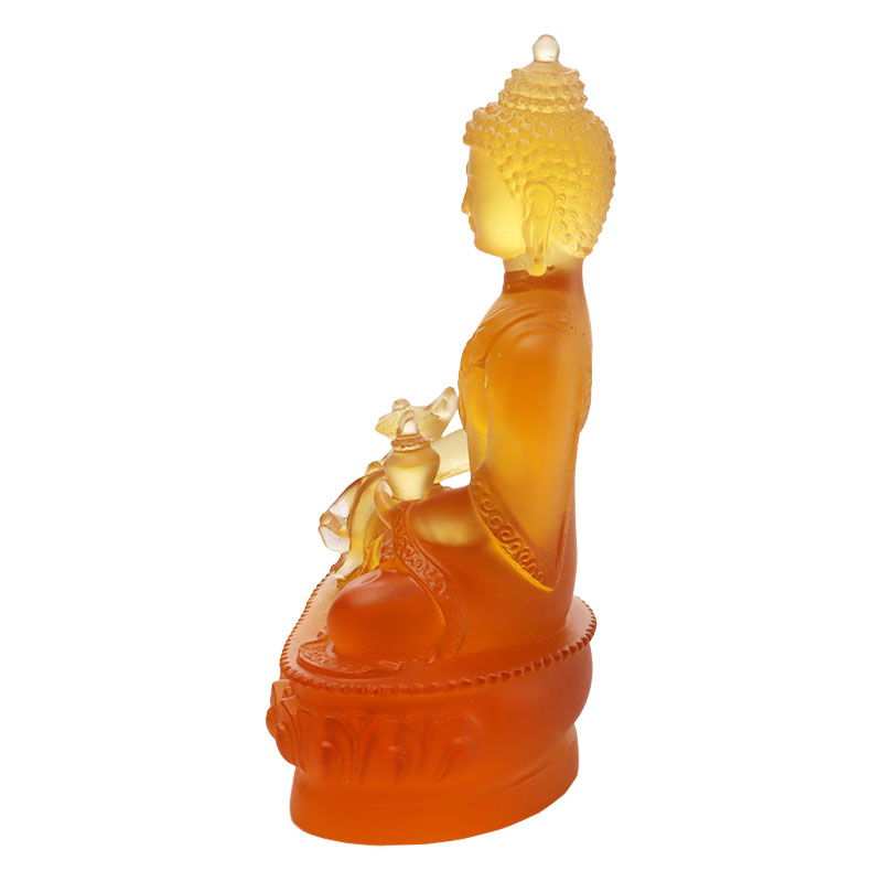 Fargerik Liuli Crystal Medicine Buddha-statue