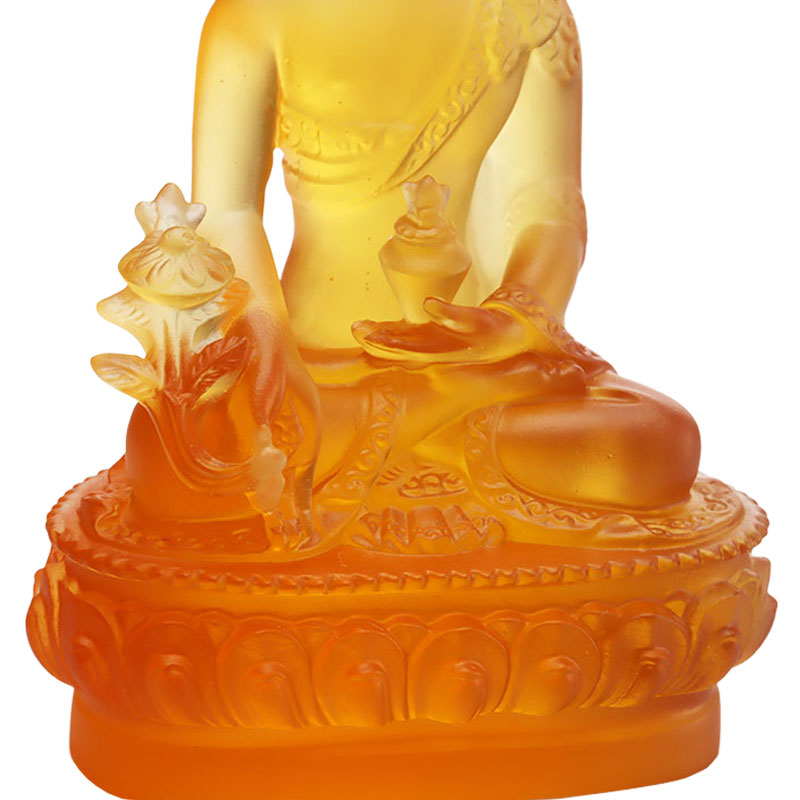 Fargerik Liuli Crystal Medicine Buddha-statue