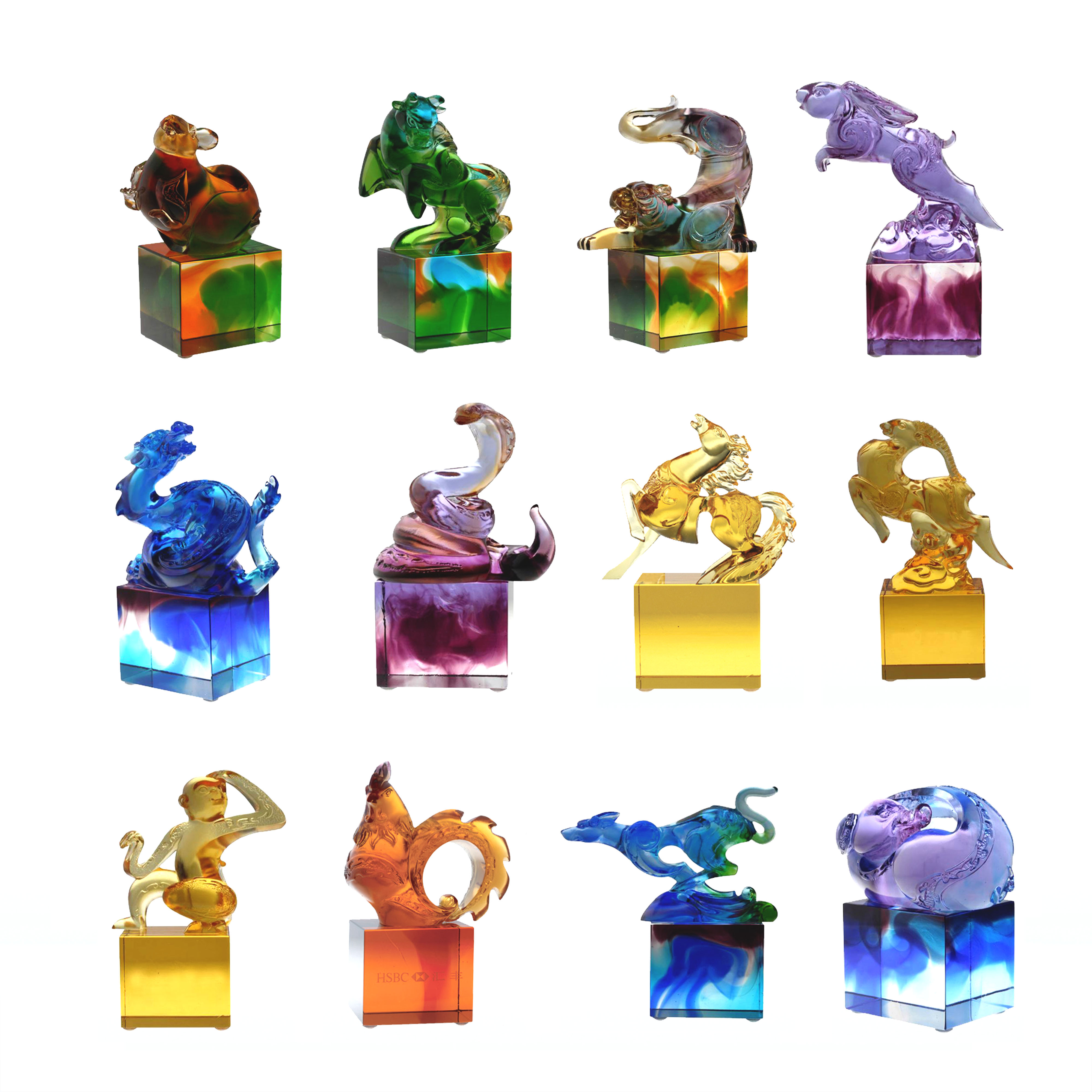 Blågrønt klassisk glass segl ornament